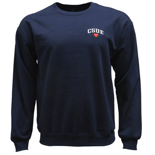 League CSUF Heart Fleece Crew - Navy